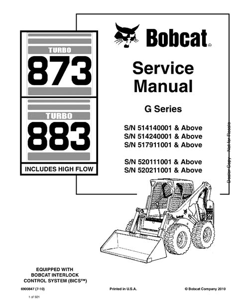 bobcat skid steer 873 manual|bobcat 873 manual pdf.